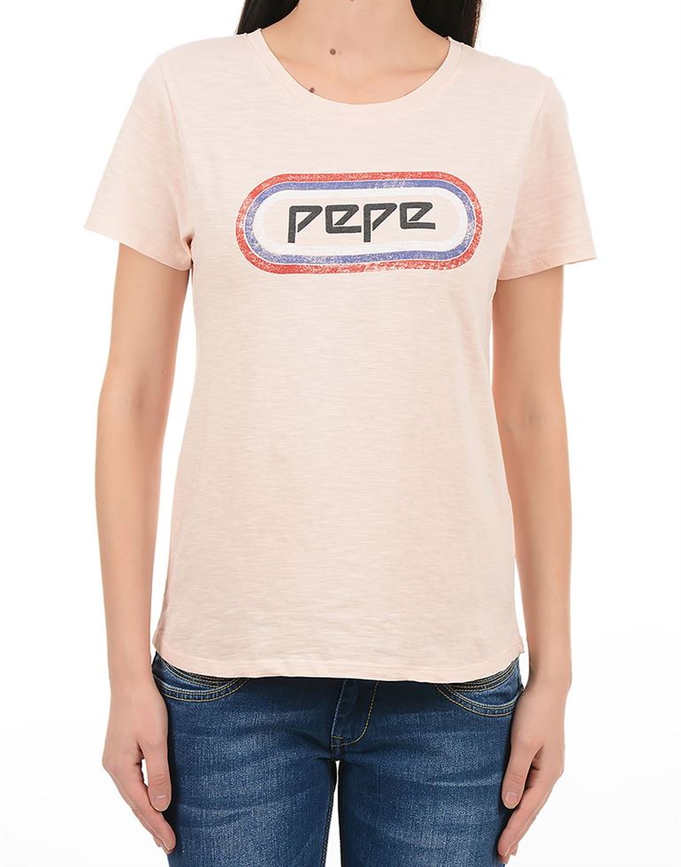 Pepe Jeans Women Casual Wear Pink T-Shirt